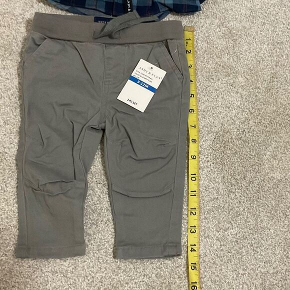 Andy and Evan infant boys 2pc Hooded Puffer Vest Shirt and Pants set 9-12M - Picture 5 of 16